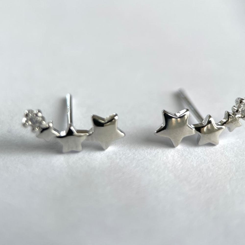 Sterling silver shooting star ear climber